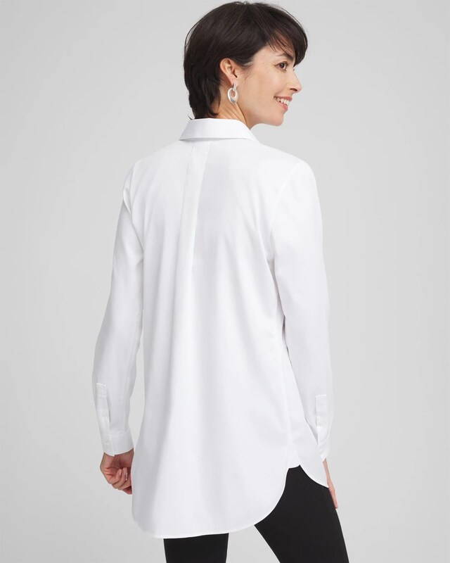 No Iron Embroidered Sateen Stretch Tunic - image 3